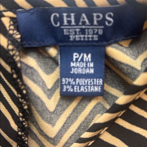 Chaps petite brown and black sleeveless blouse, size Petite medium, GUC - Picture 2 of 11